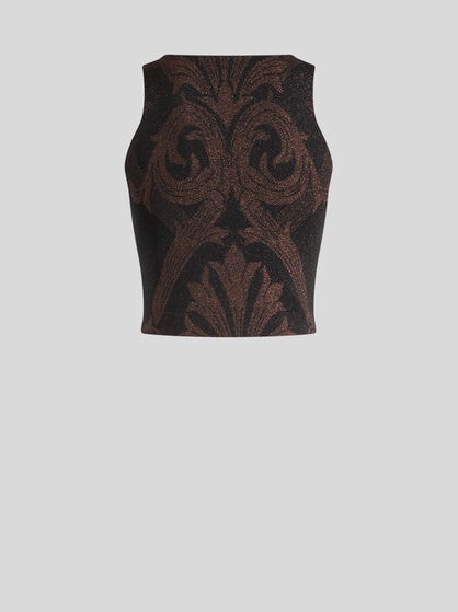 METALLIC JACQUARD TOP
