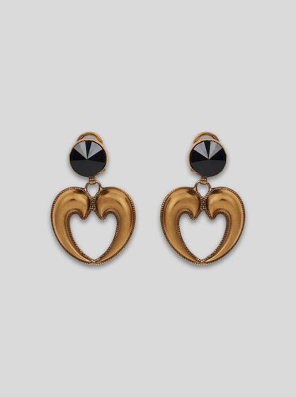 EARRINGS WITH PAISLEY HEART AND RHINESTONES