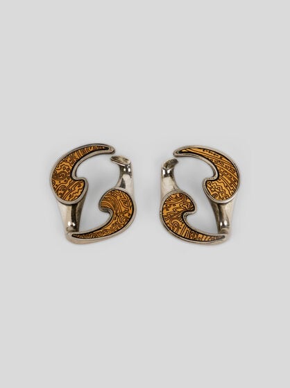 DUAL-FINISH PAISLEY EARRINGS