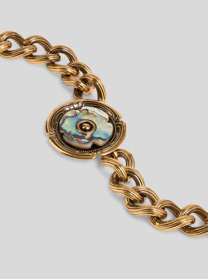 GOLDEN NECKLACE WITH MOTHER-OF-PEARL FLOWER