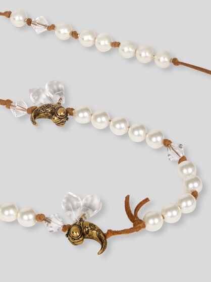 NECKLACE WITH PEARLS AND PAISLEY BEES