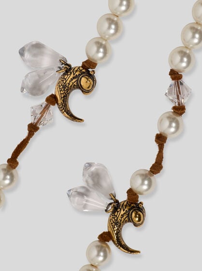 NECKLACE WITH PEARLS AND PAISLEY BEES