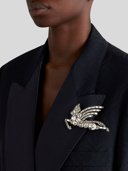 PEGASO BROOCH WITH CRYSTALS