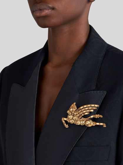 PEGASO BROOCH WITH CRYSTALS