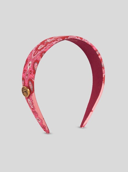 SILK HAIR BAND WITH PEGASO BUTTON