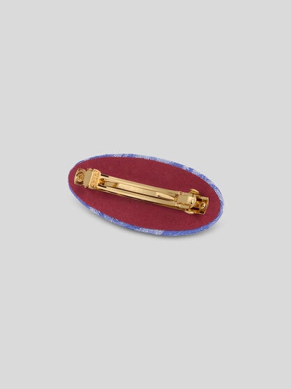 JACQUARD DENIM HAIR CLIP
