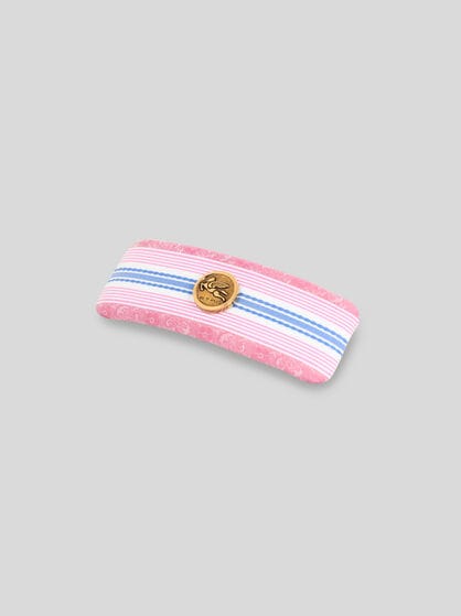 COTTON JACQUARD HAIR CLIP WITH FIL COUP&Eacute; STRIPES