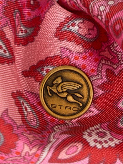 SILK SCRUNCHIE WITH MEDALLION AND PAISLEY MOTIF
