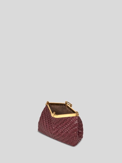 SMALL WOVEN LEATHER VELA BAG