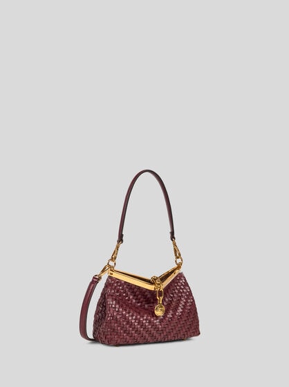 SMALL WOVEN LEATHER VELA BAG
