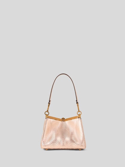 SMALL METALLIC LEATHER VELA BAG