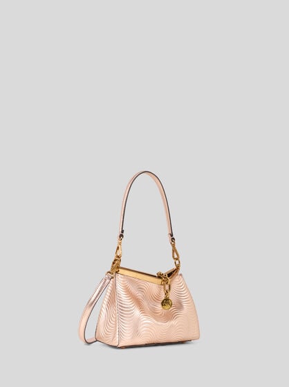 SMALL METALLIC LEATHER VELA BAG