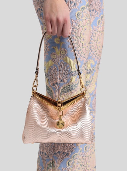 SMALL METALLIC LEATHER VELA BAG