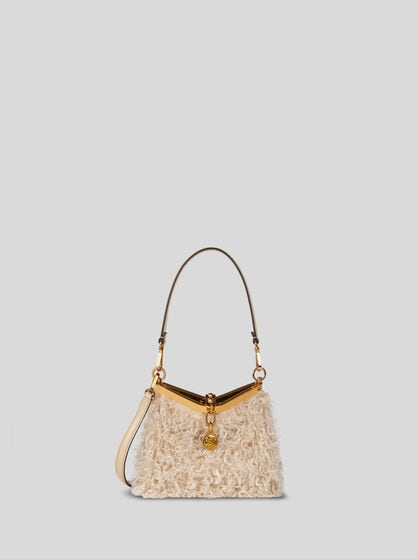 SMALL WOOL AND MOHAIR VELA BAG