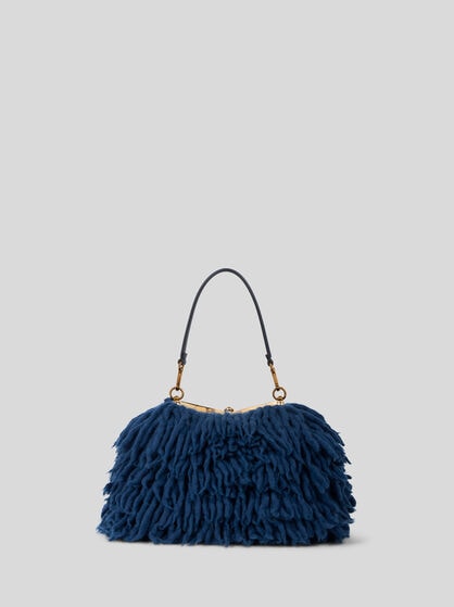 SMALL WOOL VELA BAG WITH FRINGING
