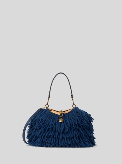 SMALL WOOL VELA BAG WITH FRINGING