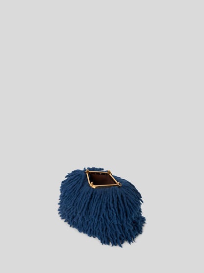 SMALL WOOL VELA BAG WITH FRINGING