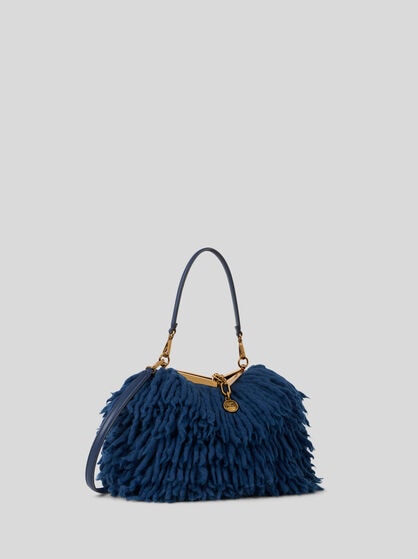 SMALL WOOL VELA BAG WITH FRINGING
