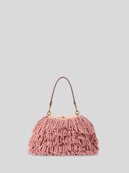 SMALL WOOL VELA BAG WITH FRINGING