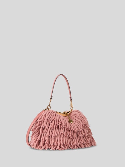 SMALL WOOL VELA BAG WITH FRINGING