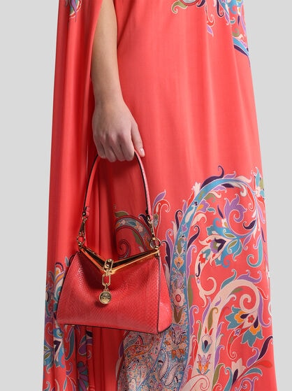 SMALL VELA BAG IN FINE ELAPHE SNAKESKIN