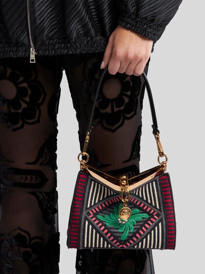 SMALL VELA BAG WITH FLORAL EMBROIDERY