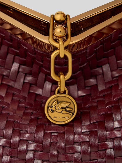 MEDIUM WOVEN LEATHER VELA BAG