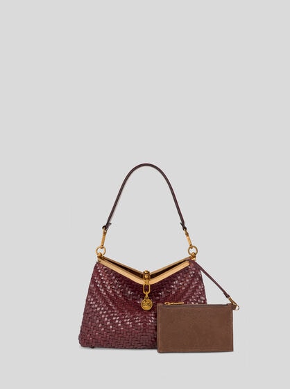 MEDIUM WOVEN LEATHER VELA BAG