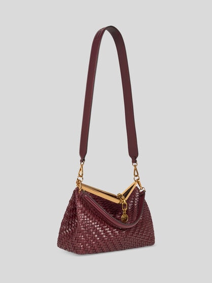 MEDIUM WOVEN LEATHER VELA BAG