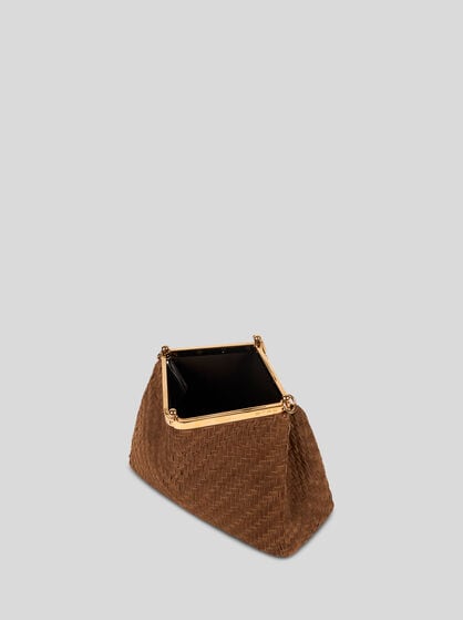 BORSA VELA MEDIA IN SUEDE INTRECCIATA
