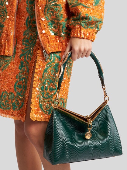 MEDIUM VELA BAG WITH WAVY MOTIF AND CLUTCH