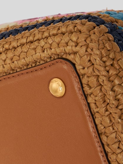 MEDIUM RAFFIA VELA BAG WITH EMBROIDERY
