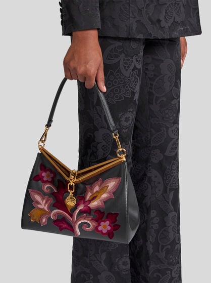 MEDIUM EMBROIDERED VELA BAG