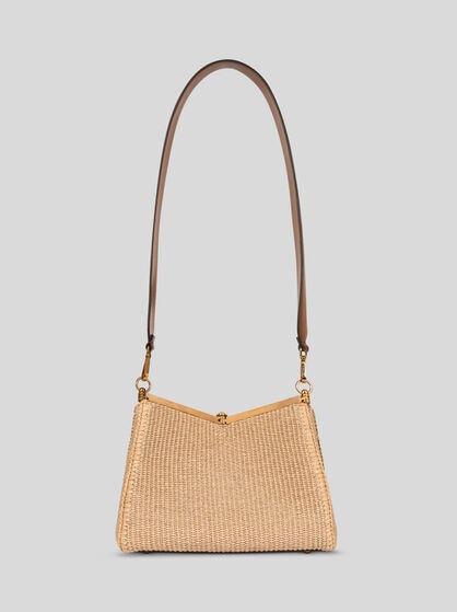 MEDIUM WOVEN RAFFIA VELA BAG