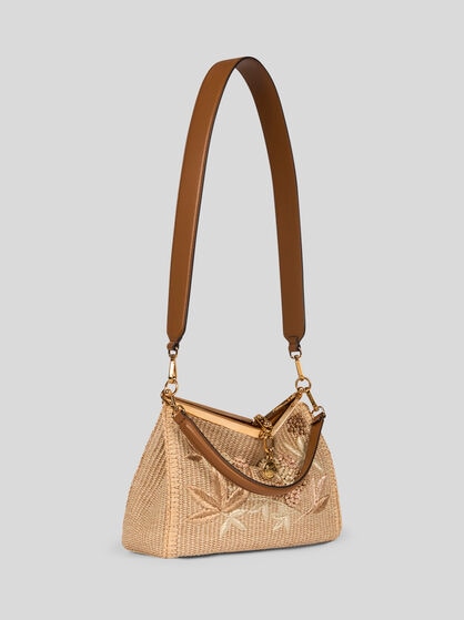 MEDIUM WOVEN RAFFIA VELA BAG
