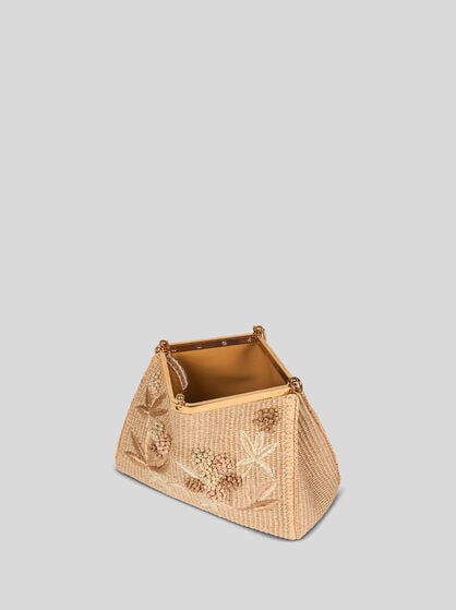 MEDIUM WOVEN RAFFIA VELA BAG