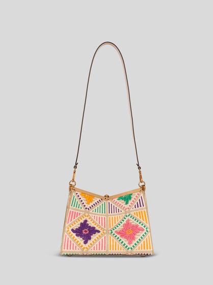 MEDIUM VELA BAG WITH ALL-OVER FLORAL EMBROIDERY