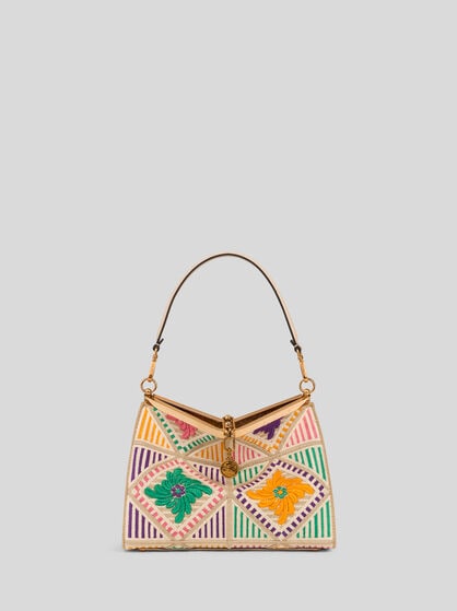 MEDIUM VELA BAG WITH ALL-OVER FLORAL EMBROIDERY