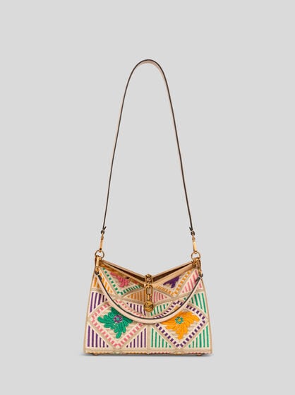 MEDIUM VELA BAG WITH ALL-OVER FLORAL EMBROIDERY
