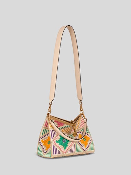MEDIUM VELA BAG WITH ALL-OVER FLORAL EMBROIDERY