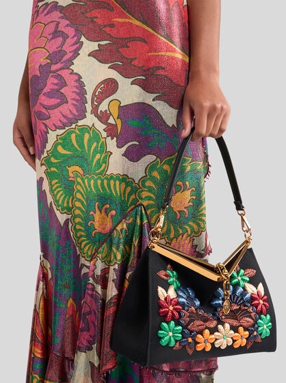 MEDIUM VELA BAG WITH FLOWERS