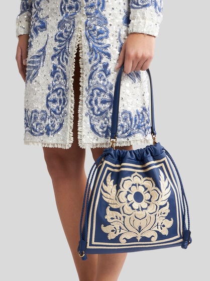 MEDIUM KALISPERA BAG WITH FLORAL EMBROIDERY