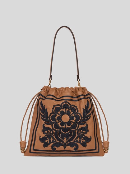 MEDIUM KALISPERA BAG WITH FLORAL EMBROIDERY