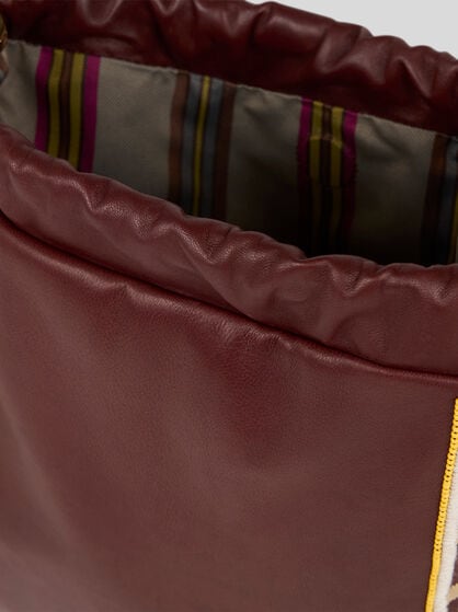 KALISPERA MEDIUM LEATHER BAG WITH EMBROIDERY