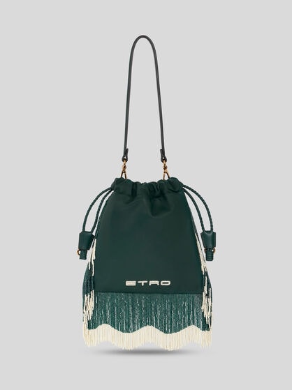 SMALL KALISPERA BAG WITH PEARLS AND FRINGING