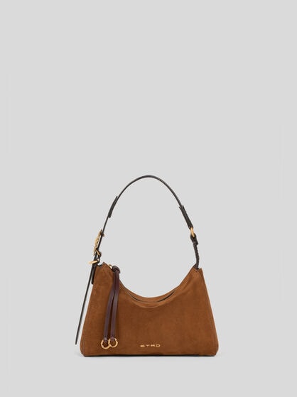 SMALL SUEDE ROSETTE BAG