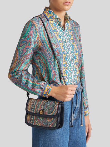 SMALL BAG WITH MULTICOLOURED PAISLEY MOTIF