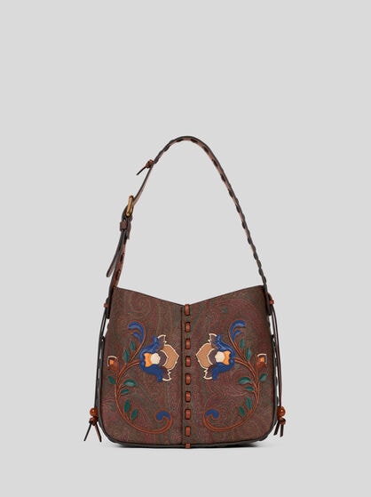 VULCANO BAG ARNICA 1984 WITH FLORAL EMBROIDERY