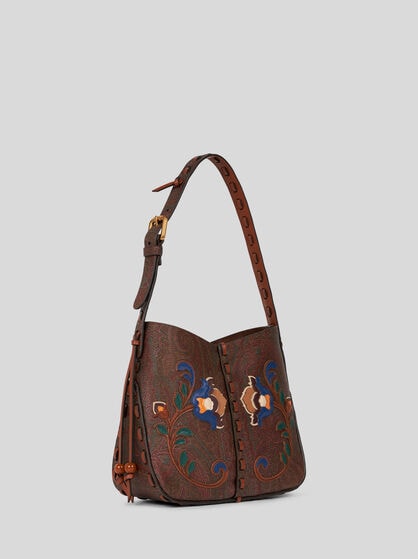 VULCANO BAG ARNICA 1984 WITH FLORAL EMBROIDERY