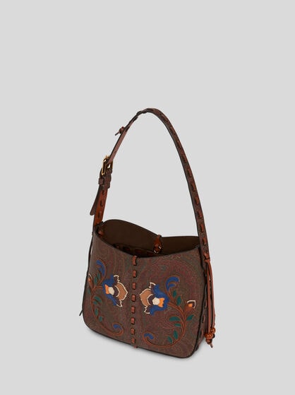 VULCANO BAG ARNICA 1984 WITH FLORAL EMBROIDERY